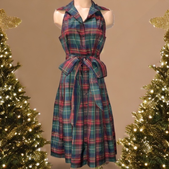American Living Plaid Dress - Red and Green - Picture 3 of 9